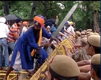 File Photo: Delhi Sikhs Protest Against Haryana Gurdwara Committee