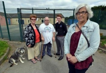 Cllr Ann Wallace with residents and users of Fagley Youth and Community Centre where the locks were changed to keep them out.