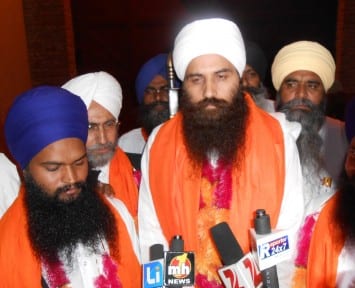 File Photo: Baba Baljit Singh Daduwal addressing the media reporters after being released