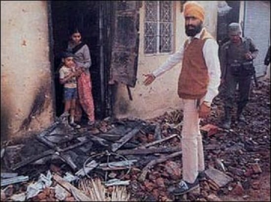 File Photo: Houses of Sikhs burnt down during 1984
