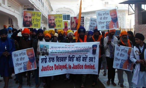 Sikh Sangat Holding March for release of Sikh political prisoners
