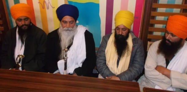 File Photo: Bhai Amrik Singh Ajnala, Bhai Balbir Singh Mucchal and other activists talking to media persons