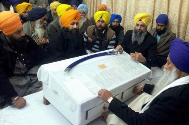 Leaders of Sikh bodies meeting Akal Takht Jathedar Giani Gurbachan Singh