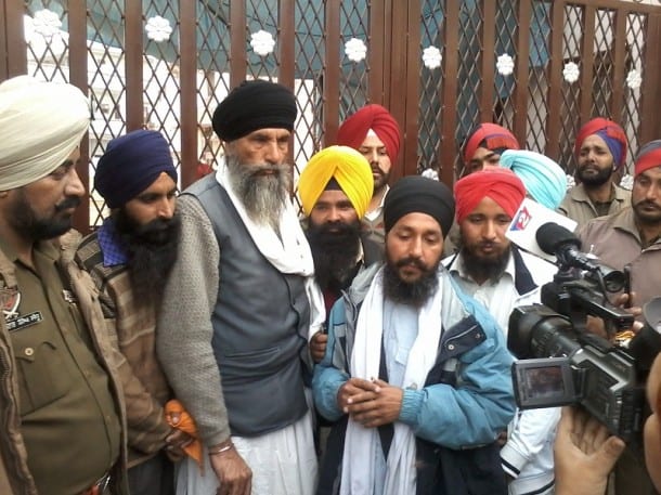 During the religious function, Sikh activist talking to media persons