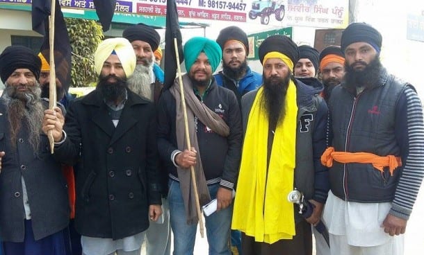 Activists of Sikh Youth Front during the march