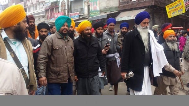 Sikh Leaders Holding March in Amritsar
