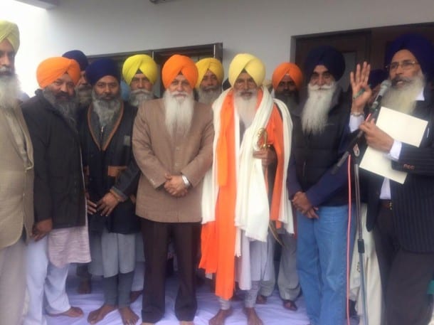 Sikh leaders with Jathedar Giani Balwant Singh Nandgarh