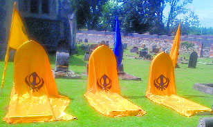 Graves of Maharaja Ranjit Singh and his immediate family after being renovated by Sikh diaspora residing in England. 