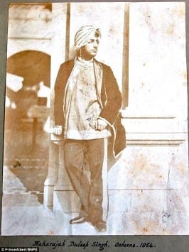 Maharaja Duleep Singh's photo in the album sold at auction
