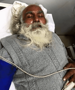 File Photo: S. Jarnail Singh when he was taken to the hospital after being thrashed by members of the  Youth Akali Dal