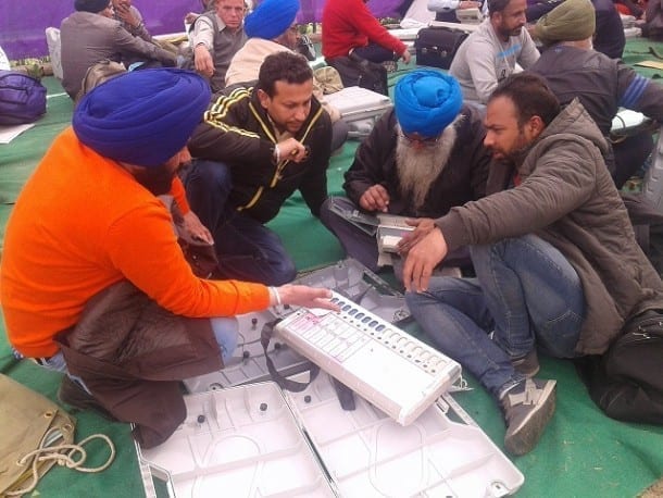 Authorities checking EVMs at Khadoor Sahib