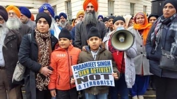 Bhai Paramjit Singh Pamma's Family at the London Protests Today