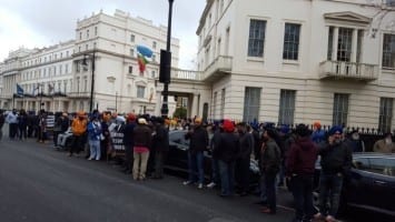 Sikhs Protest Outside Portuguese Embassy in London