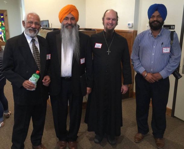 Roseville, CA priest, Fr. Joshua Lickter, with members of the Sikh and Punjabi Christian communities