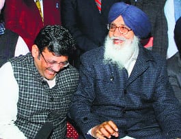 While interacting with media persons, Parkash Badal and BJP state president Kamal Sharma seems to laugh at the fate of Sikhs