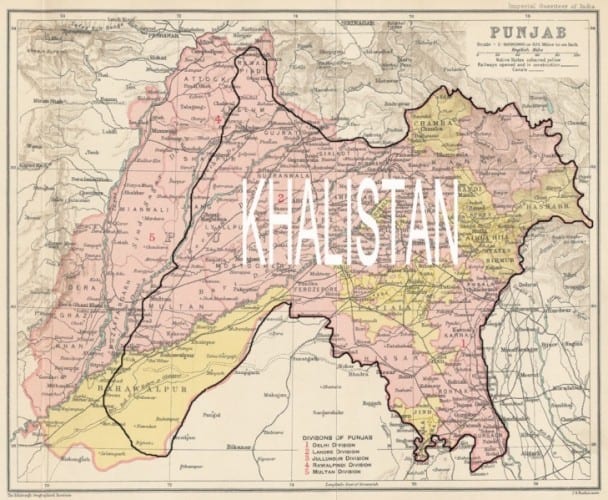 One of the many proposed Khalistan maps that can be seen on the internet.