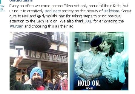A post by a Sikh group on the AXE ad