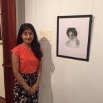08-09-2016-Artist Varinderpal Kaur and her drawing of Bapu Surat Singh