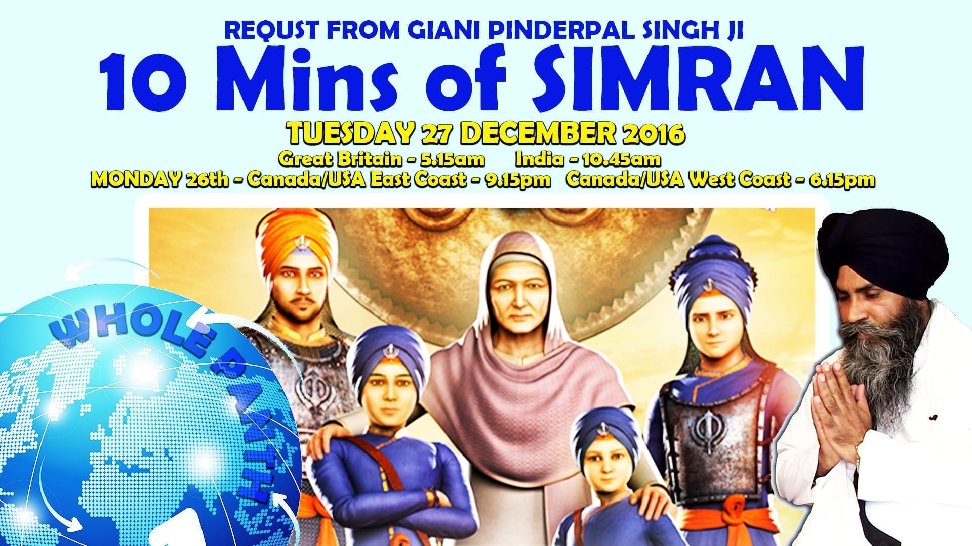 Giani Pinderpal Singh Asks Sikhs Across The Earth To Do Simran At Same Time  – 